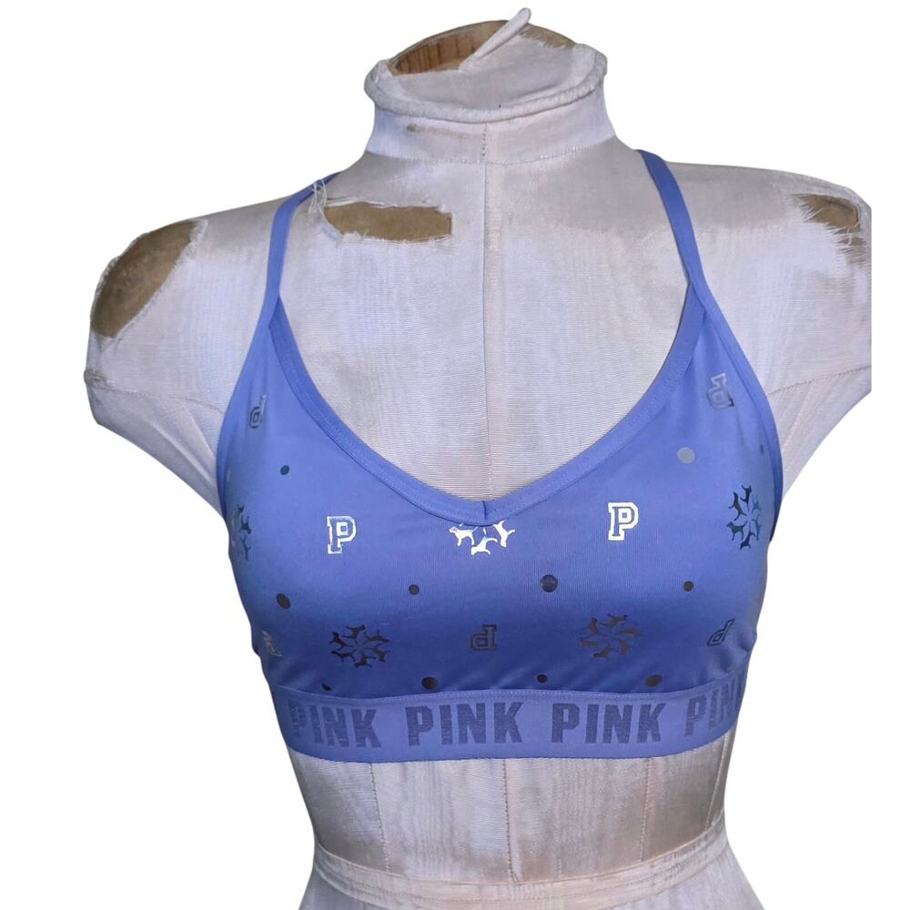 VICTORIA'S SECRET PINK snowflake Ultimate‎ Lightly Lined Sports Bra Size Medium